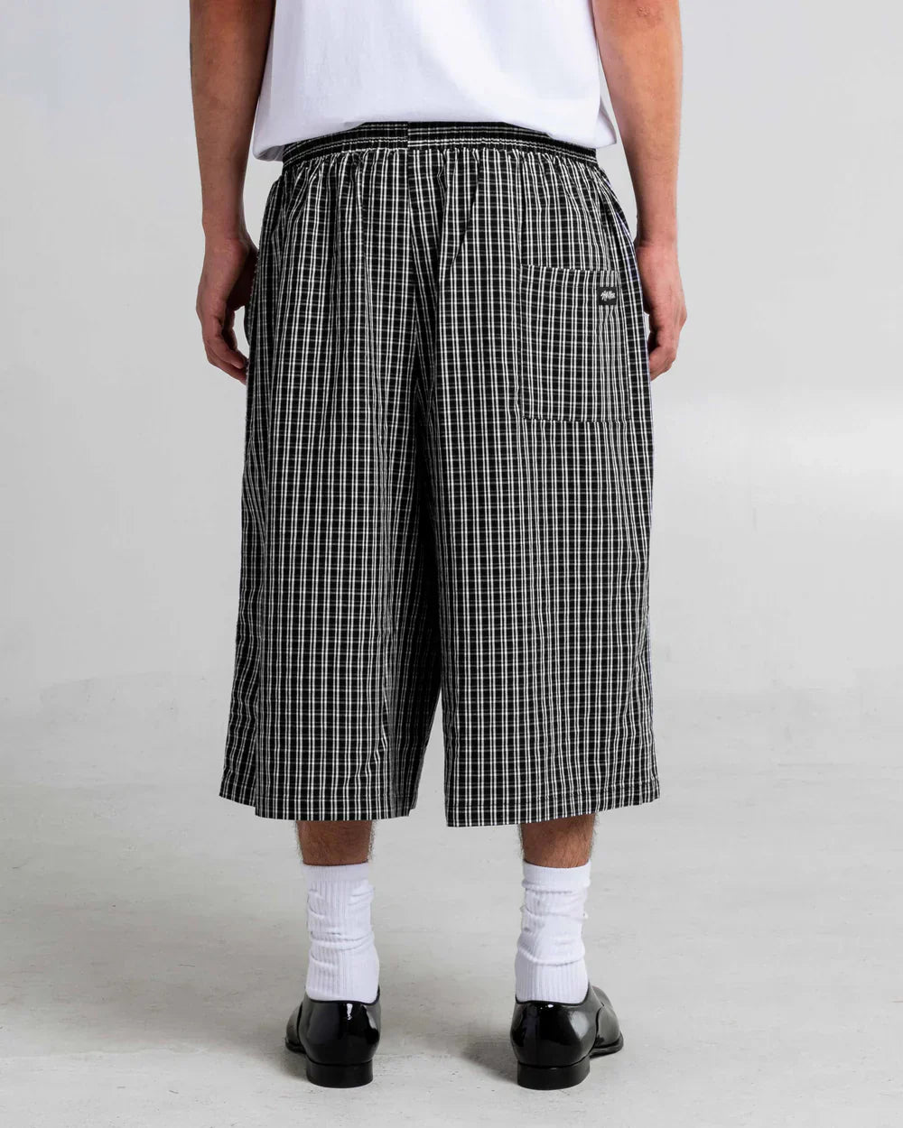 Baggy Plaid Shorts Black