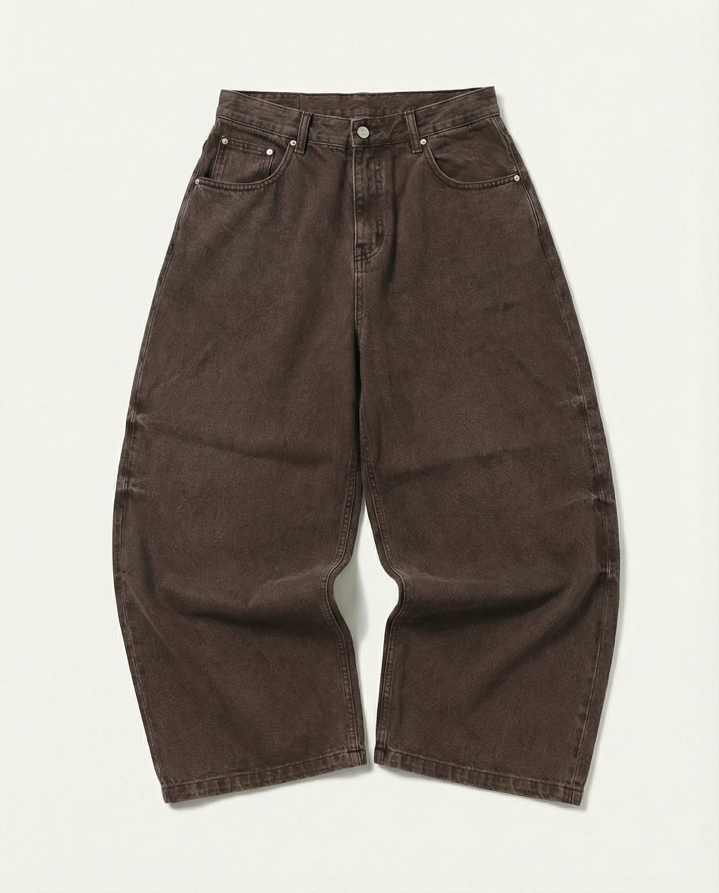 Balloon Baggy Denim Brown