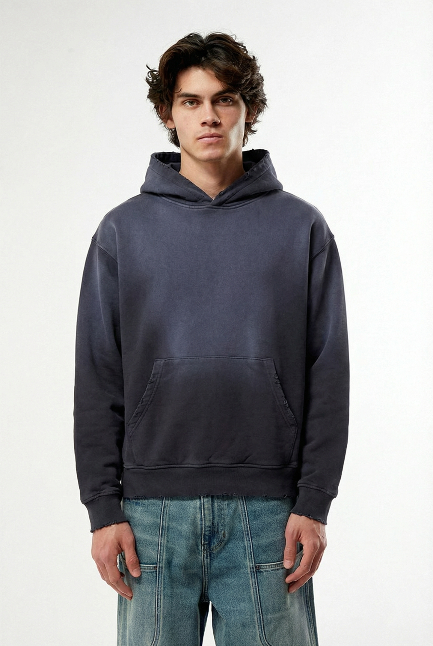 Sun Faded Vintage Black Hoodie