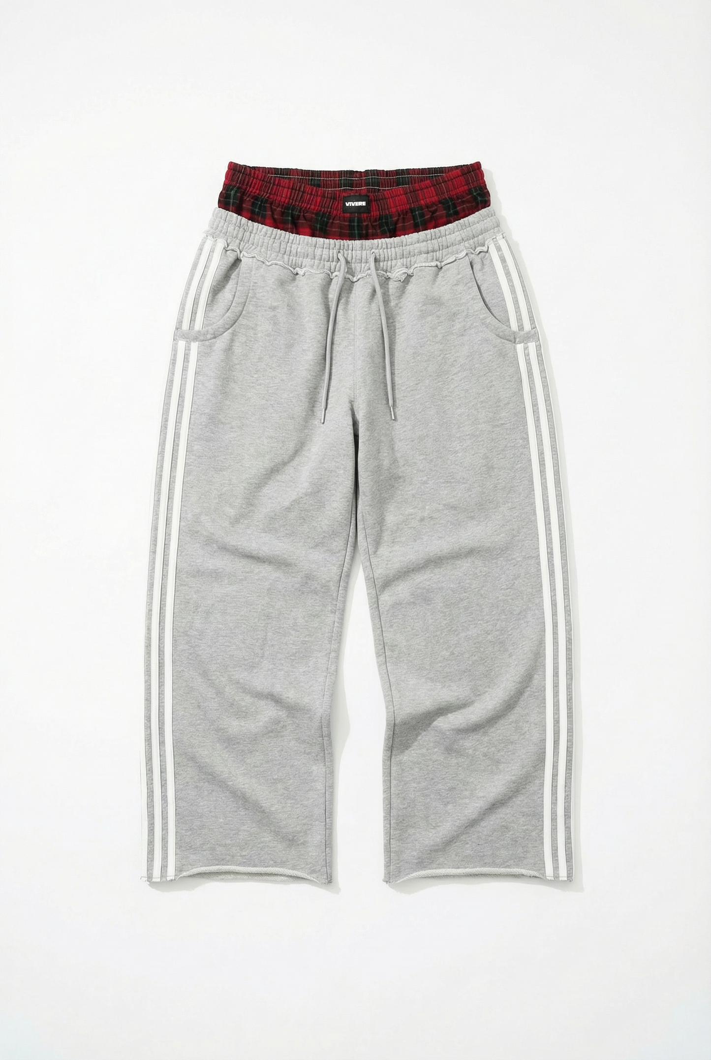Double Waisted Boxer Baggy Sweatpants Grey