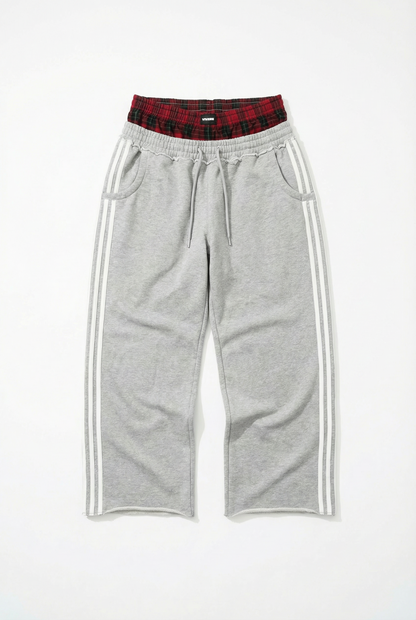 Double Waisted Boxer Baggy Sweatpants Grey