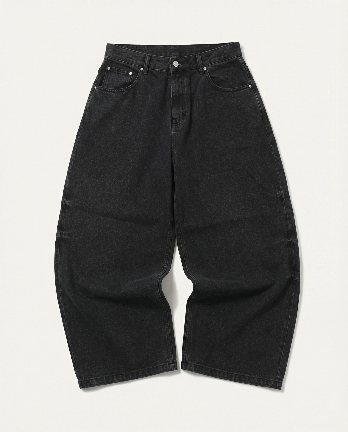 Balloon Baggy Denim Washed Black