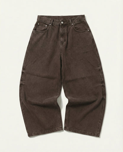 Balloon Baggy Denim Brown