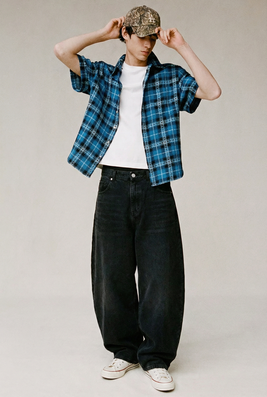 Balloon Baggy Denim Washed Black