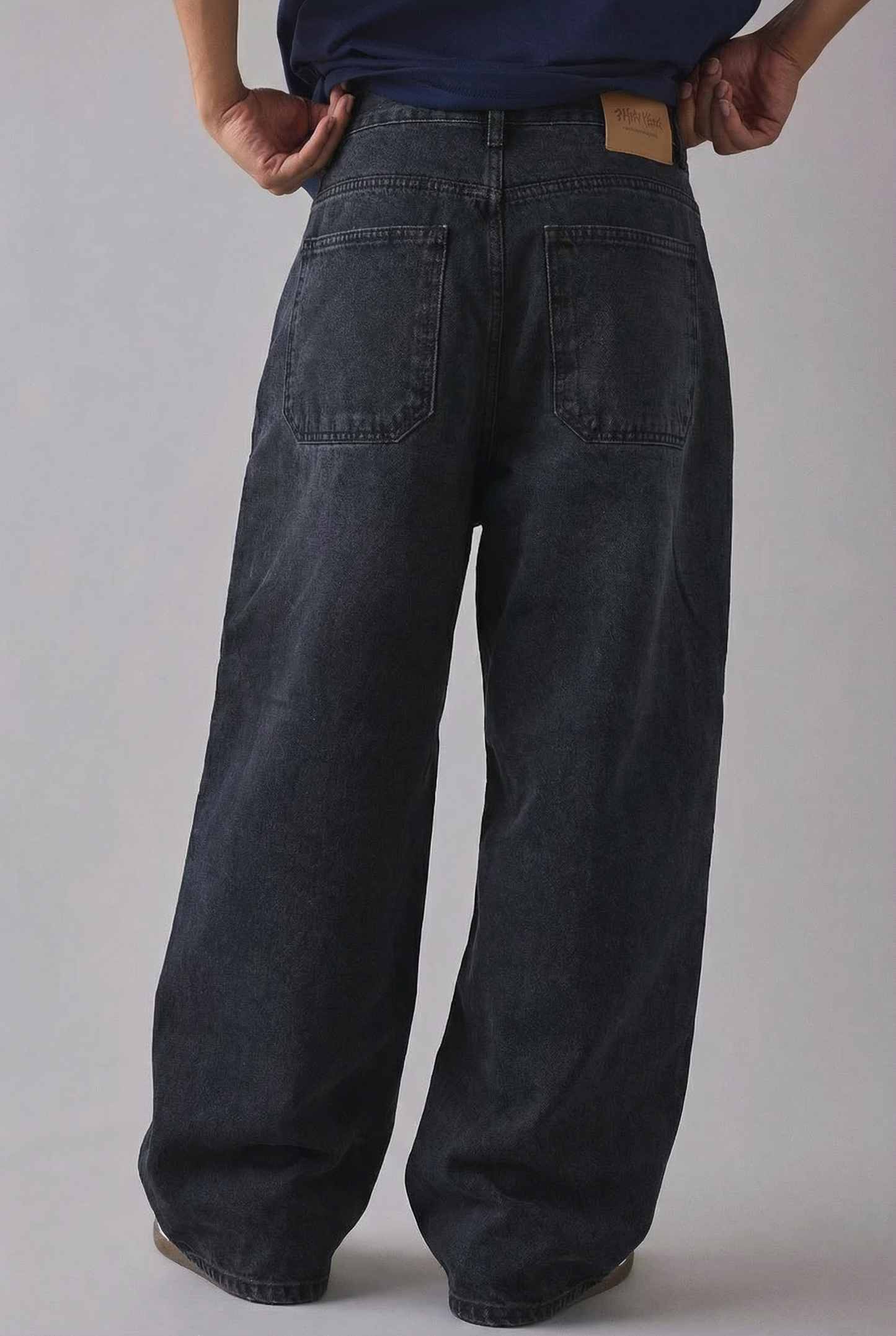 Balloon Baggy Denim Washed Black