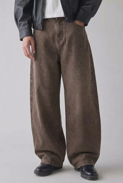 Balloon Baggy Denim Brown