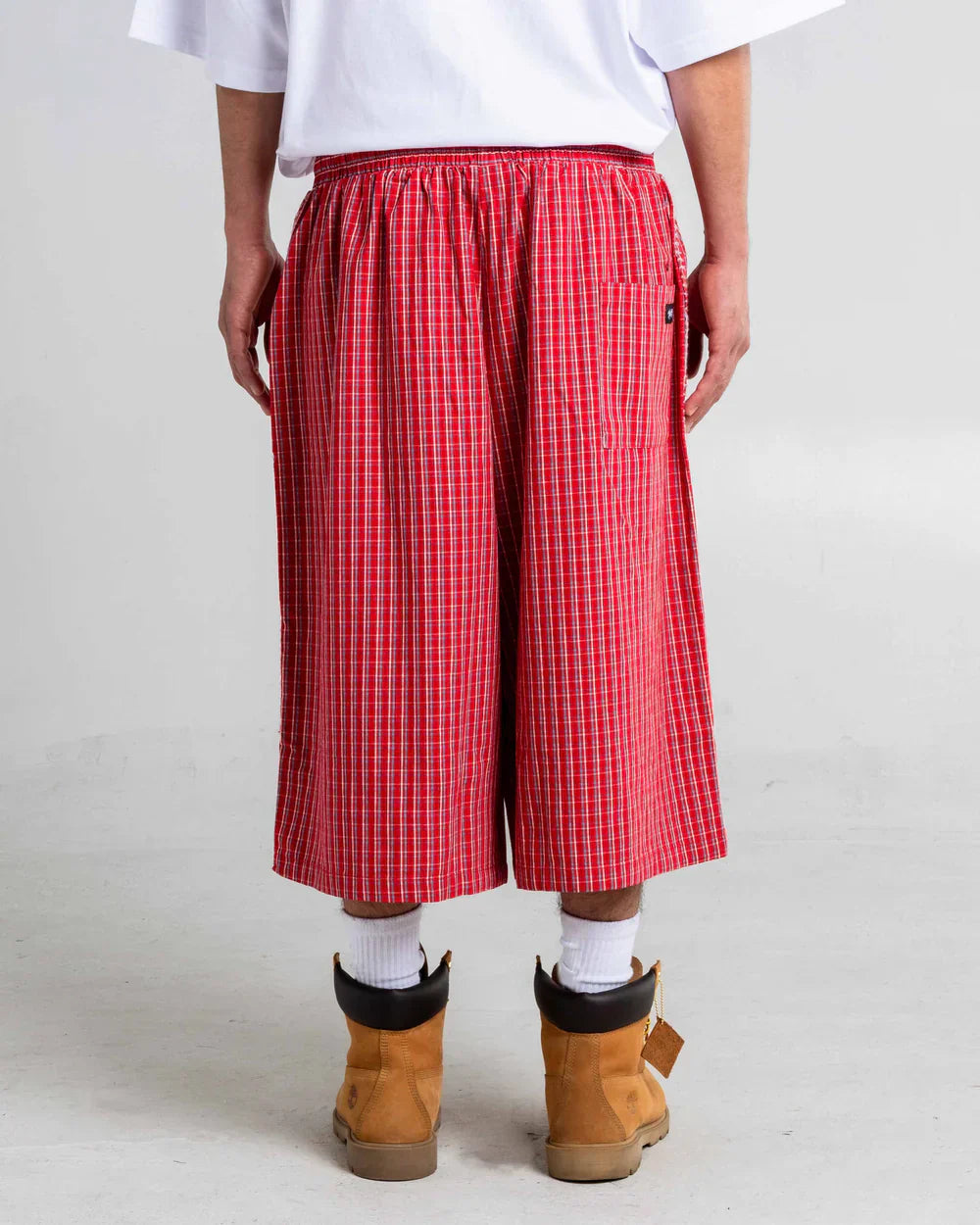 Baggy Plaid Shorts Red